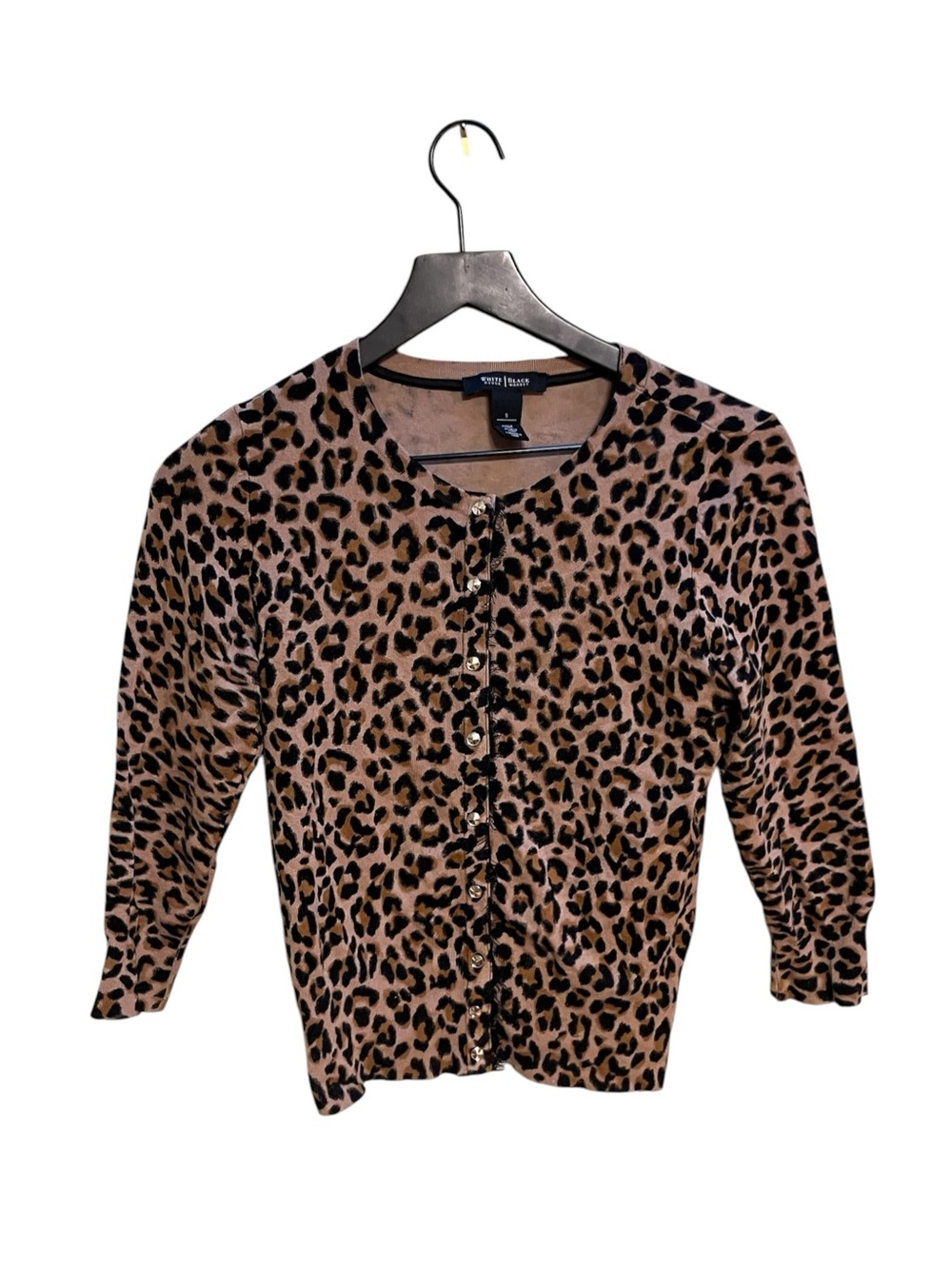 White House Black Market Leopard Print Cardigan - Brown and Black size Small